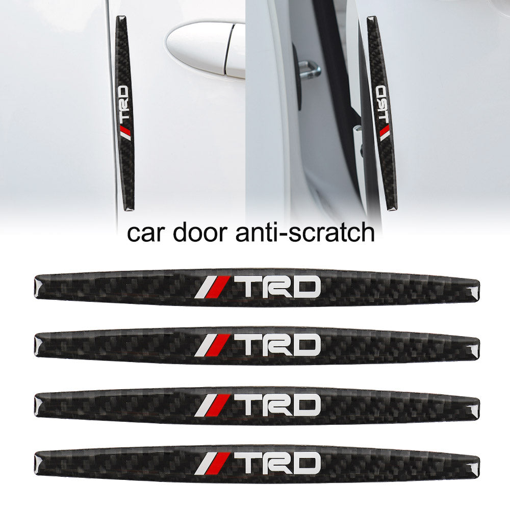 Brand New 4PCS TRD Real Carbon Fiber Anti Scratch Badge Car Door Handle Cover Trim