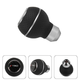 Brand New Universal Leather TRD Silver & Black Ball Manual Car Gear Shift Knob MT Manual Shifter M8 M10 M12