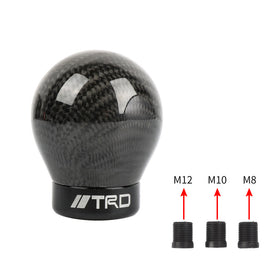 Brand New TRD Universal Real Carbon Fiber Round Ball Manual Car Racing Gear Shift Knob Shifter M12 M10 M8