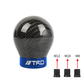 Brand New TRD Universal Real Carbon Fiber Round Ball Manual Car Racing Gear Shift Knob Shifter M12 M10 M8