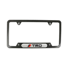 Load image into Gallery viewer, Brand New Universal 1PCS TRD Carbon Fiber Look Metal License Plate Frame