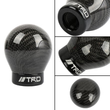 Load image into Gallery viewer, Brand New TRD Universal Real Carbon Fiber Round Ball Manual Car Racing Gear Shift Knob Shifter M12 M10 M8
