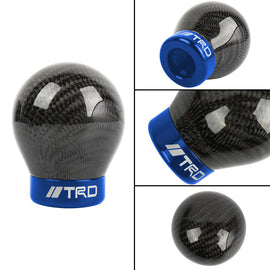 Brand New TRD Universal Real Carbon Fiber Round Ball Manual Car Racing Gear Shift Knob Shifter M12 M10 M8