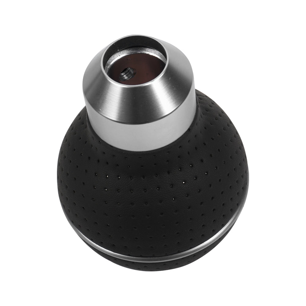 Brand New Universal Leather TRD Silver & Black Ball Manual Car Gear Shift Knob MT Manual Shifter M8 M10 M12