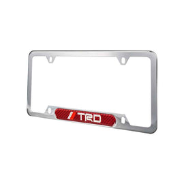 Brand New Universal 1PCS TRD Chrome Metal License Plate Frame