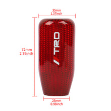 Load image into Gallery viewer, Brand New Universal V5 TRD Red Real Carbon Fiber Car Gear Stick Shift Knob For MT Manual M12 M10 M8