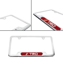 Brand New Universal 1PCS TRD Chrome Metal License Plate Frame