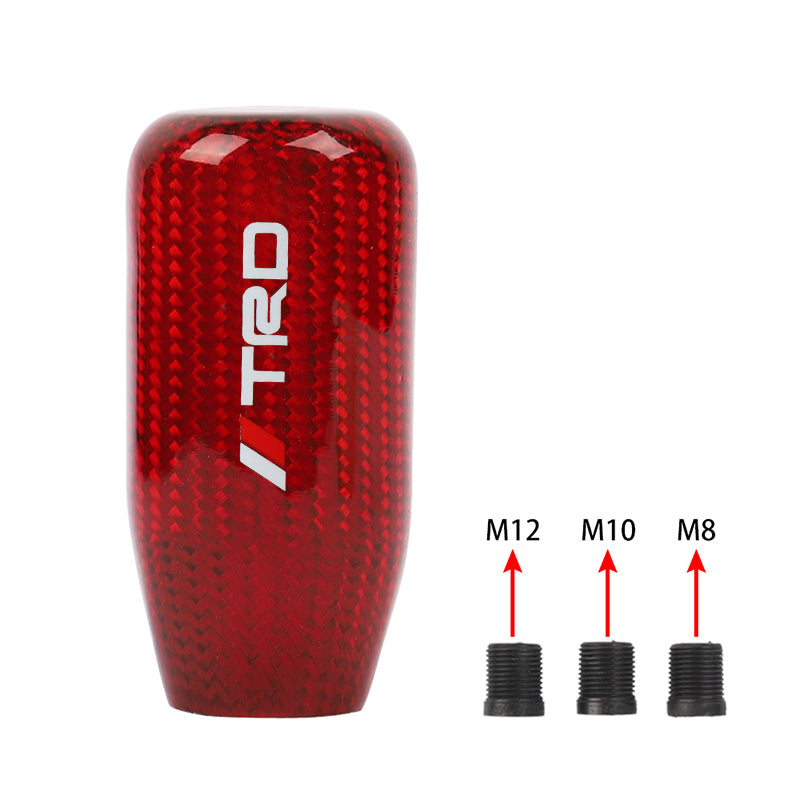 Brand New Universal V5 TRD Red Real Carbon Fiber Car Gear Stick Shift Knob For MT Manual M12 M10 M8
