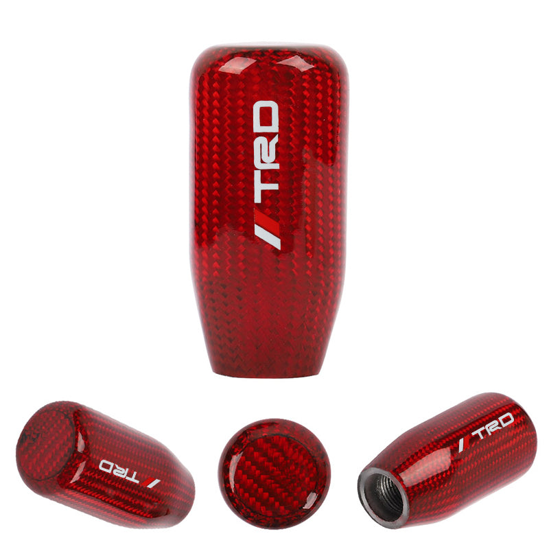 Brand New Universal V5 TRD Red Real Carbon Fiber Car Gear Stick Shift Knob For MT Manual M12 M10 M8