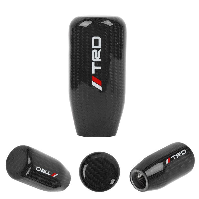 Brand New Universal V5 TRD Black Real Carbon Fiber Car Gear Stick Shift Knob For MT Manual M12 M10 M8