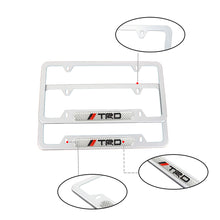 Load image into Gallery viewer, Brand New Universal 1PCS TRD Silver Metal License Plate Frame