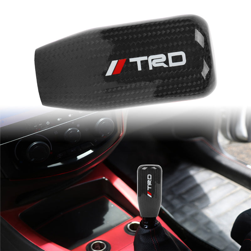 Brand New Universal V5 TRD Black Real Carbon Fiber Car Gear Stick Shift Knob For MT Manual M12 M10 M8