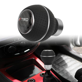 Brand New Universal Leather TRD Silver & Black Ball Manual Car Gear Shift Knob MT Manual Shifter M8 M10 M12