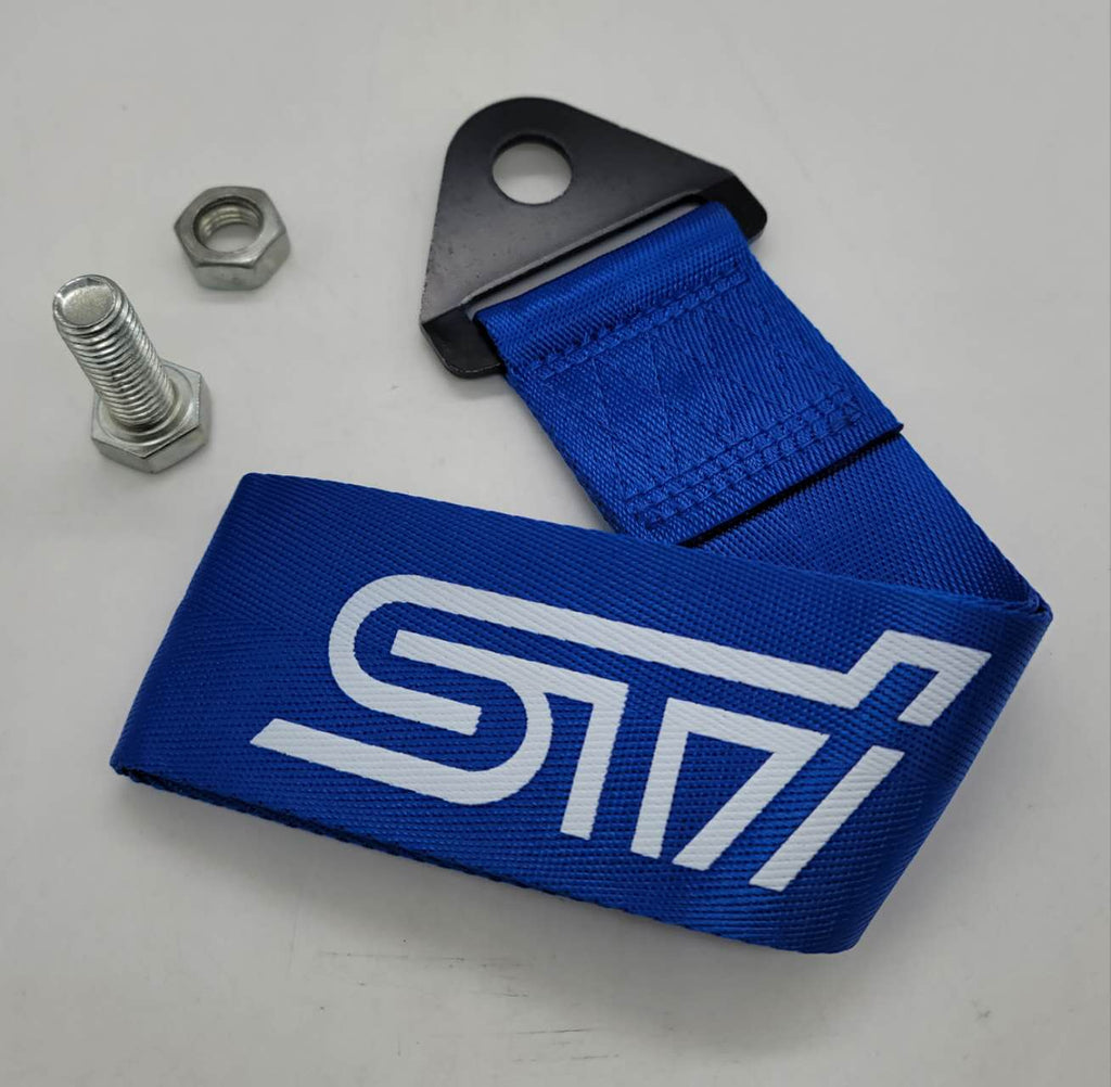 Brand New Subaru STI High Strength Blue Tow Towing Strap Hook For Front / REAR BUMPER JDM