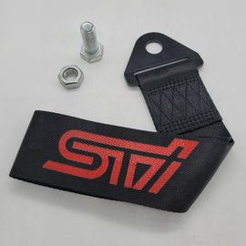 Brand New Subaru STI High Strength Black Tow Towing Strap Hook For Front / REAR BUMPER JDM