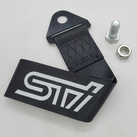 Brand New Subaru STI High Strength Black Tow Towing Strap Hook For Front / REAR BUMPER JDM
