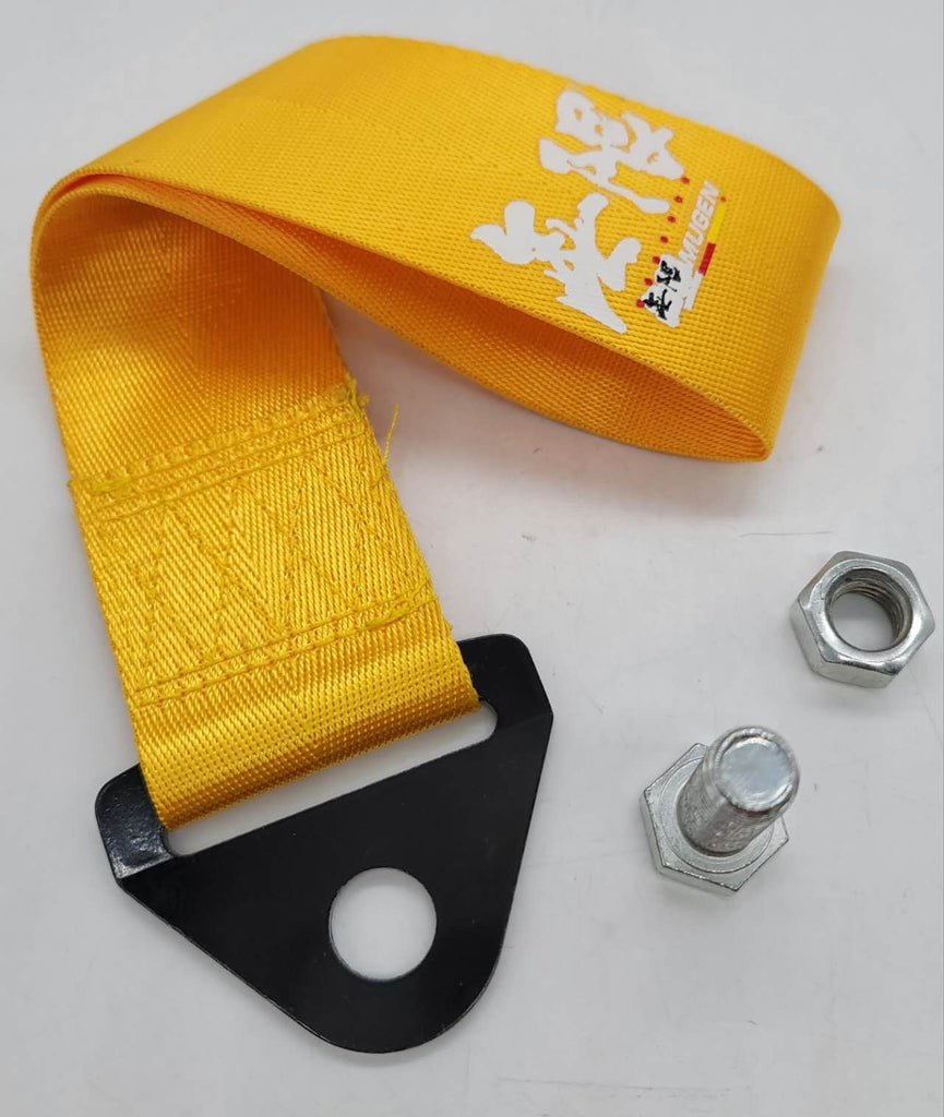 Brand New Mugen Race High Strength Gold Tow Towing Strap Hook For Front / REAR BUMPER JDM