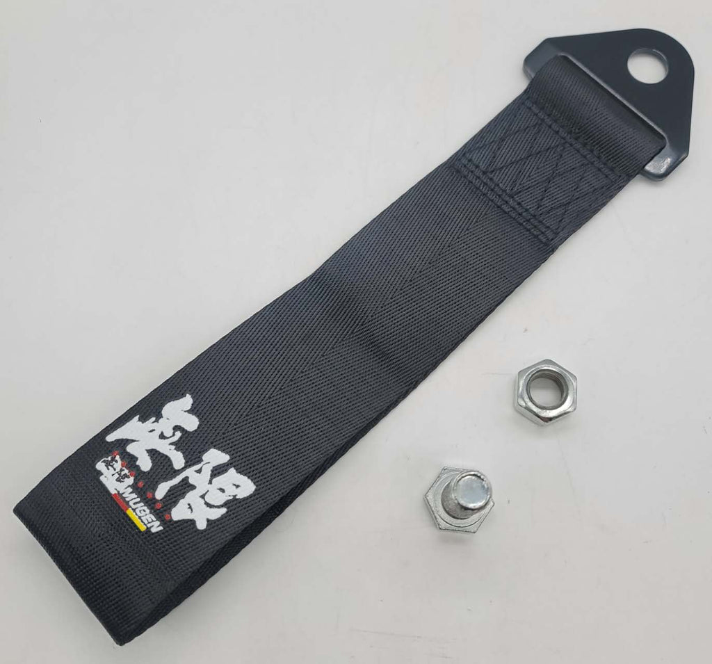 Brand New Mugen Race High Strength Black Tow Towing Strap Hook For Front / REAR BUMPER JDM