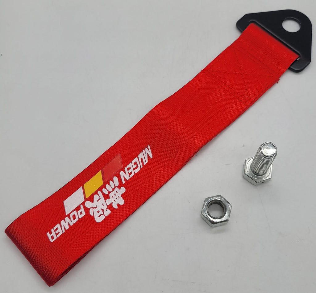 Brand New Mugen Power Race High Strength Red Tow Towing Strap Hook For Front / REAR BUMPER JDM