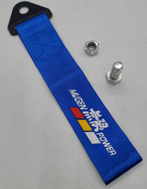Brand New Mugen Power Race High Strength Blue Tow Towing Strap Hook For Front / REAR BUMPER JDM