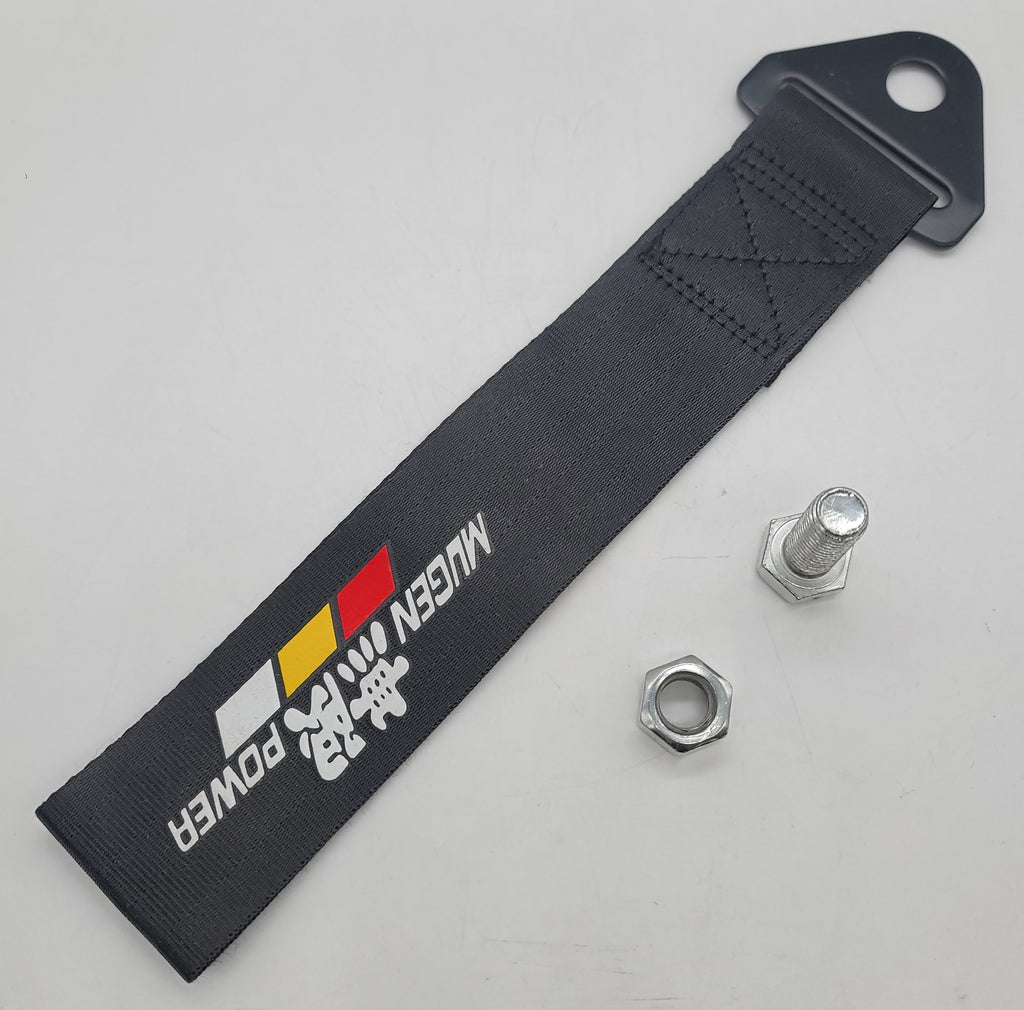 Brand New Mugen Power Race High Strength Black Tow Towing Strap Hook For Front / REAR BUMPER JDM