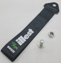 Load image into Gallery viewer, Brand New Illest Bride High Strength Black Tow Towing Strap Hook For Front / REAR BUMPER JDM