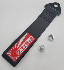 Brand New Jdm Raising Sun High Strength Black Tow Towing Strap Hook For Front / REAR BUMPER JDM