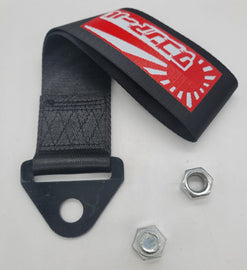Brand New Jdm Raising Sun High Strength Black Tow Towing Strap Hook For Front / REAR BUMPER JDM