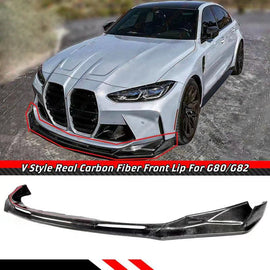 BRAND NEW 2021-2023 BMW G80 M3 G82 G83 M4 Real Carbon Fiber V Style Front Bumper Lip Splitter