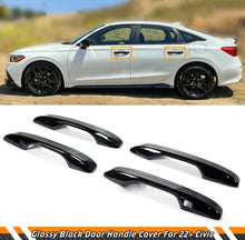 Load image into Gallery viewer, BRAND NEW 4PCS 2022-2023 Honda Civic Gloss Black Door Handle Cover Trim Overlay Cap Kit