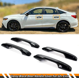 BRAND NEW 4PCS 2022-2025 Honda Civic Gloss Black Door Handle Cover Trim Overlay Cap Kit