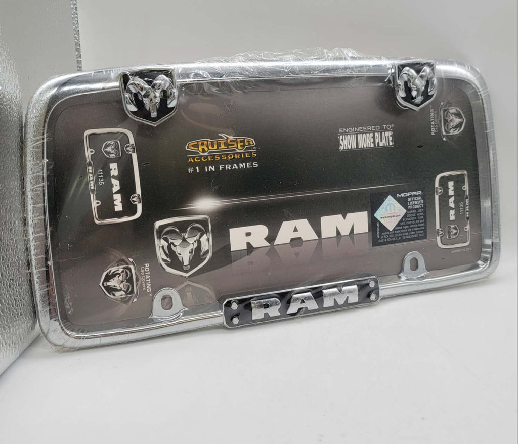 BRAND NEW Official Licensed Product Cruiser Accessories License Plate Frame RAM Logo Chrome (11135) License Pate Frame