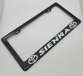 Brand New 1PCS TOYOTA SIENNA 100% Real Carbon Fiber License Plate Frame Tag Cover Original 3K With Free Caps