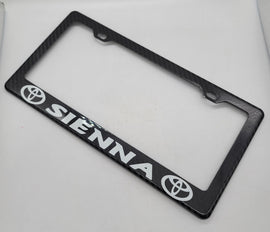Brand New 1PCS TOYOTA SIENNA 100% Real Carbon Fiber License Plate Frame Tag Cover Original 3K With Free Caps