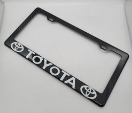 Brand New 1PCS TOYOTA 100% Real Carbon Fiber License Plate Frame Tag Cover Original 3K With Free Caps