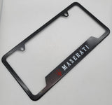 Brand New Universal 1PCS MASERATI Metal Carbon Fiber Style License Plate Frame
