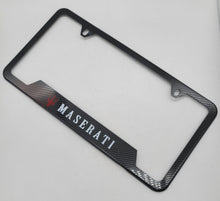Load image into Gallery viewer, Brand New Universal 1PCS MASERATI Metal Carbon Fiber Style License Plate Frame