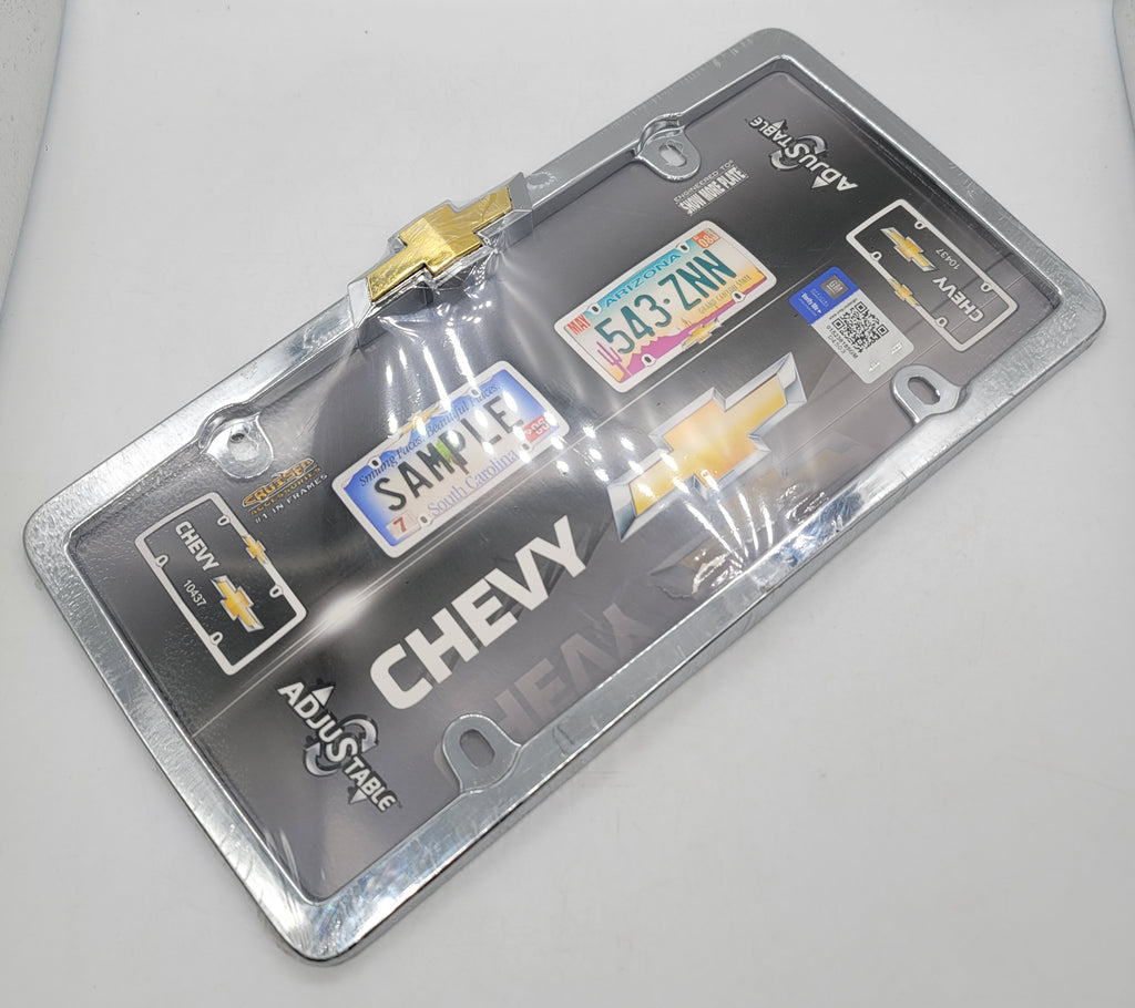 BRAND NEW Official Licensed Product Cruiser Accessories License Plate Frame Chevrolet Logo Chrome (10437) License Pate Frame