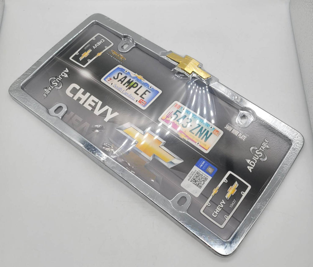 BRAND NEW Official Licensed Product Cruiser Accessories License Plate Frame Chevrolet Logo Chrome (10437) License Pate Frame