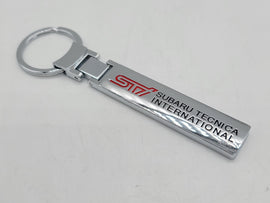 Brand New Subaru STI Alloy Chrome Car Home Keychain Ring Decoration Gift Emblem Sport