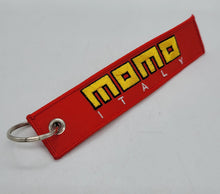 Load image into Gallery viewer, BRAND NEW JDM MOMO RED DOUBLE SIDE Racing Cell Holders Keychain Universal