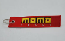 Load image into Gallery viewer, BRAND NEW JDM MOMO RED DOUBLE SIDE Racing Cell Holders Keychain Universal
