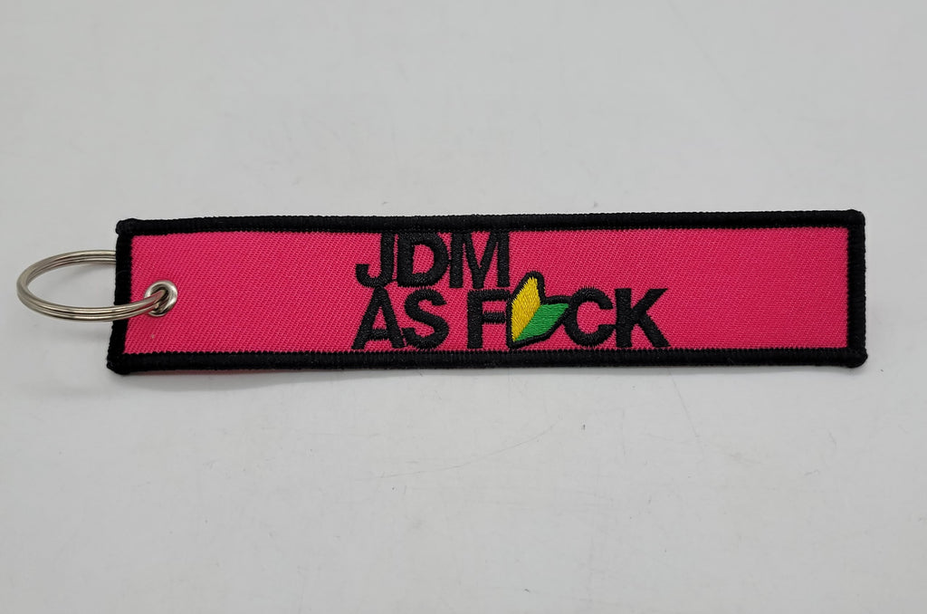 BRAND NEW JDM AS FCK PINK DOUBLE SIDE Racing Cell Holders Keychain Universal