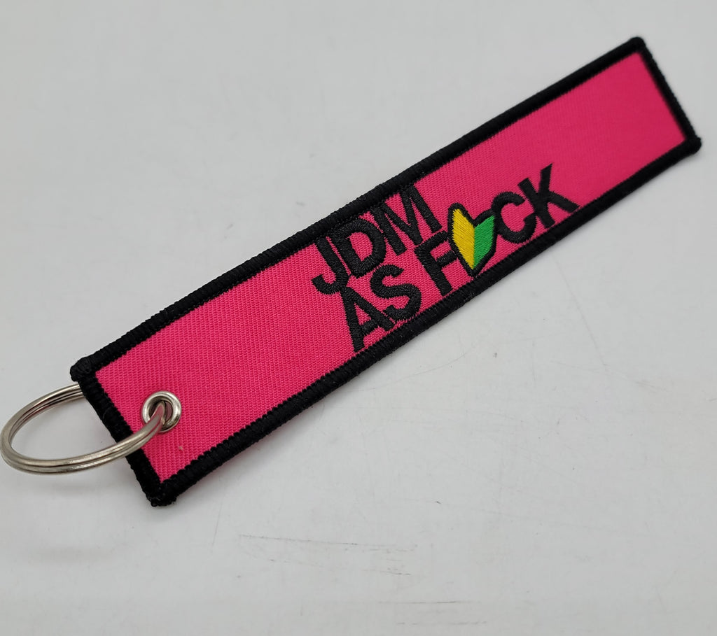 BRAND NEW JDM AS FCK PINK DOUBLE SIDE Racing Cell Holders Keychain Universal