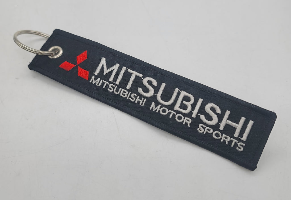 BRAND NEW MITSUBISHI Black DOUBLE SIDE Racing Cell Holders Keychain Universal