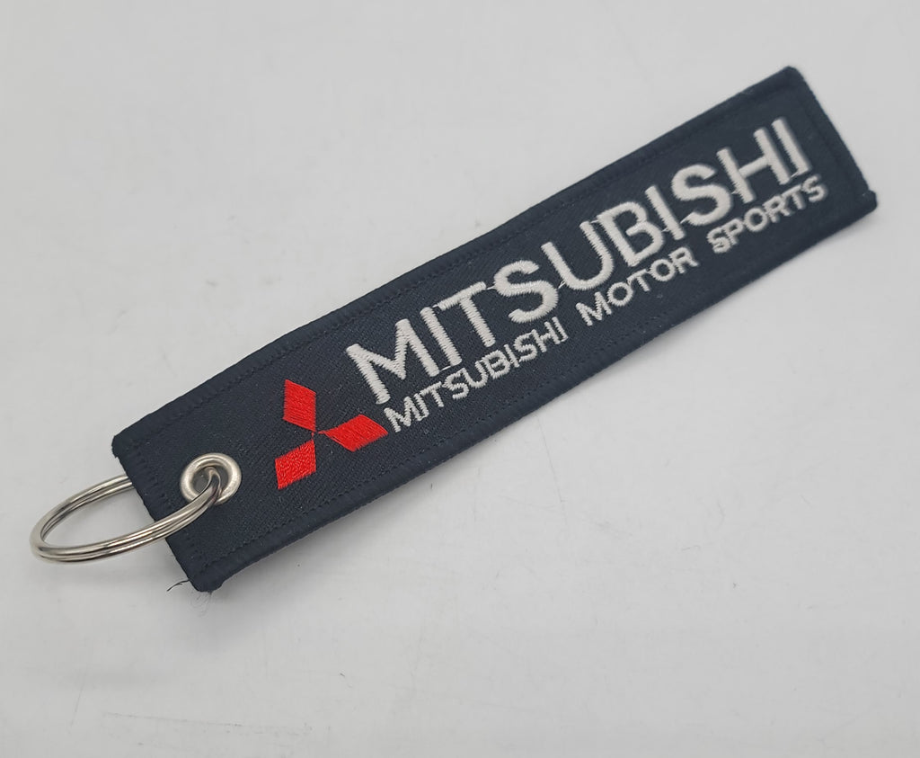 BRAND NEW MITSUBISHI Black DOUBLE SIDE Racing Cell Holders Keychain Universal