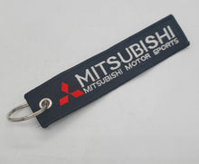 Load image into Gallery viewer, BRAND NEW MITSUBISHI Black DOUBLE SIDE Racing Cell Holders Keychain Universal