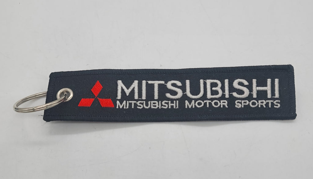 BRAND NEW MITSUBISHI Black DOUBLE SIDE Racing Cell Holders Keychain Universal
