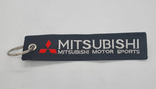 Load image into Gallery viewer, BRAND NEW MITSUBISHI Black DOUBLE SIDE Racing Cell Holders Keychain Universal