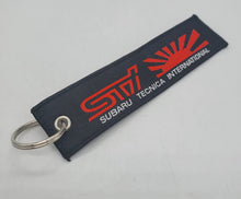 Load image into Gallery viewer, BRAND NEW STI SUBARU Black DOUBLE SIDE Racing Cell Holders Keychain Universal